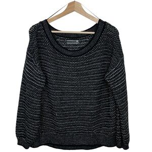 Anthropologie Wide Neck Sweater Black / White S